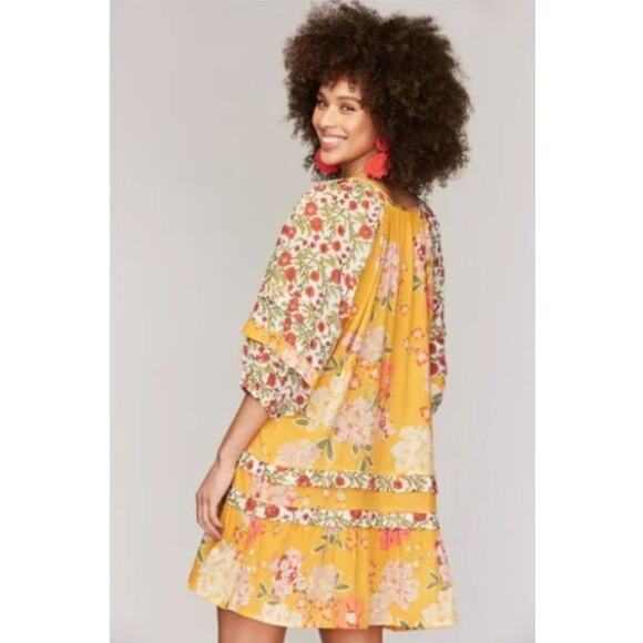 Roller Rabbit Semara Tamania Dress Floral Boho Cotton Dress Small - Picture 4 of 14